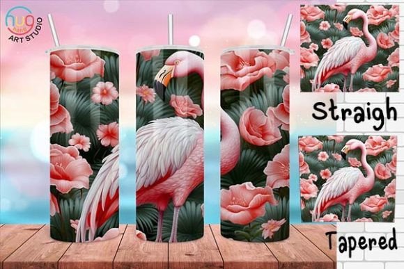 Download 3D Floral Flamingo Tumbler Design - Tumbler Collection