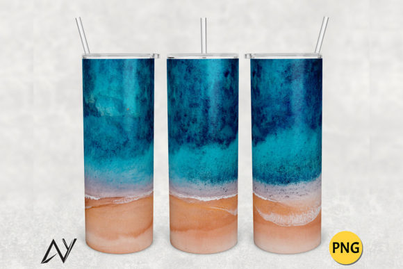 Download 20oz Skinny Tumbler Beach Summer Wrap - Tumbler Collection