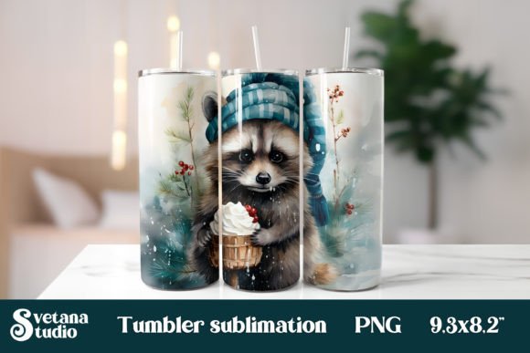 Download Christmas Raccoon Sublimation Tumbler - Tumbler Collection