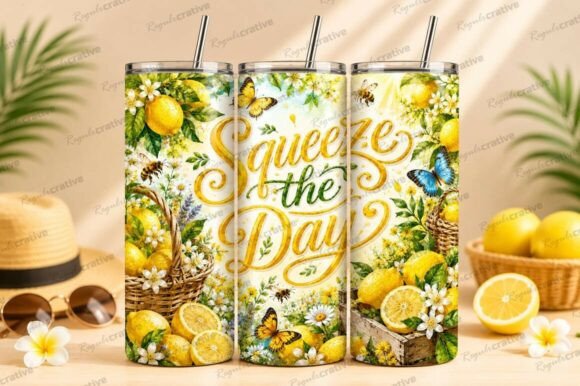 Download Squeeze the Day Lemon Summer Tumbler PNG - Tumbler Collection