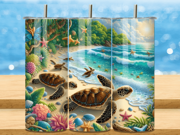 Download Sea Turtles Hatching Ocean Tumbler Wrap - Tumbler Collection