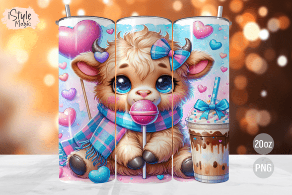 Download Easter Highland Cow Tumbler Wrap PNG - Tumbler Collection