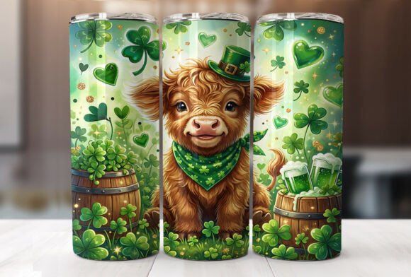 Download 20oz Highland Cow St. Patrick's Tumbler - Tumbler Collection