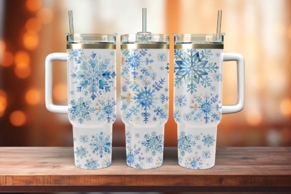 Download 40oz Quencher Tumbler Wrap Snowflakes - Tumbler Collection