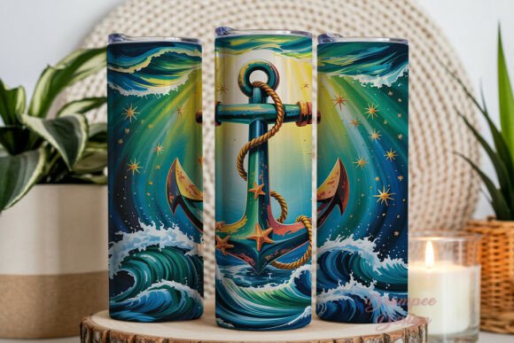 Download Deep Sea Anchor Nautical Tumbler Wrap - Tumbler Collection
