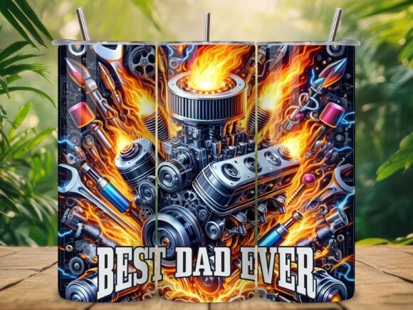 Download Flaming Engine Best Dad Tumbler PNG - Tumbler Collection