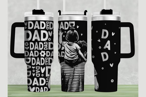 Download Dad Father 40oz Laser Tumbler Wrap SVG - Tumbler Collection