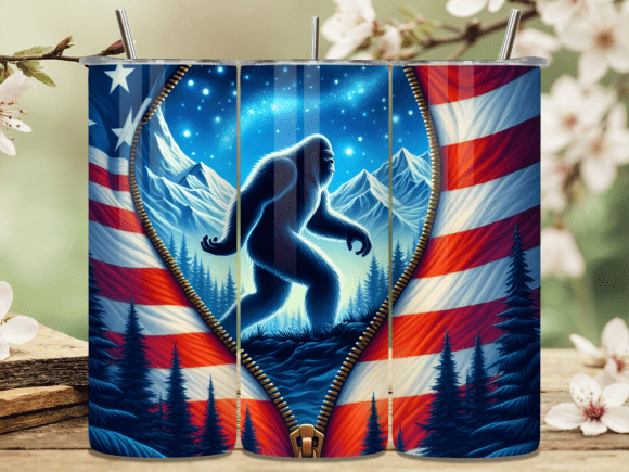 Download Patriotic Bigfoot Zipper USA Tumbler PNG - Tumbler Collection