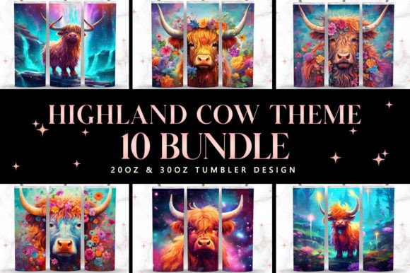 Download 20oz Skinny Highland Cow Tumbler Bundle - Tumbler Collection