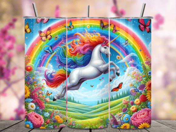 Download Unicorn Field Rainbow Kids Tumbler Wrap - Tumbler Collection