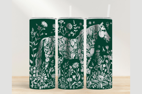Download Horse Floral 20oz Laser Tumbler Wrap SVG - Tumbler Collection