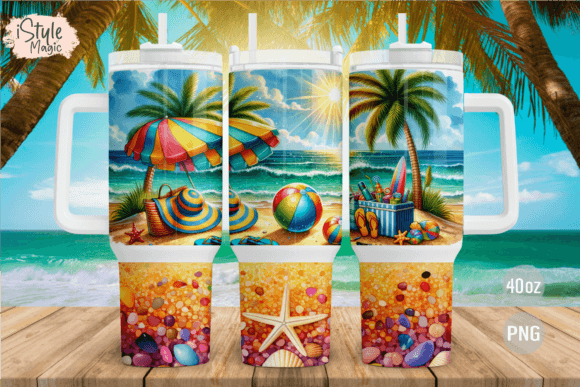 Download 40oz Beach Summer Tropical Tumbler Wrap - Tumbler Collection
