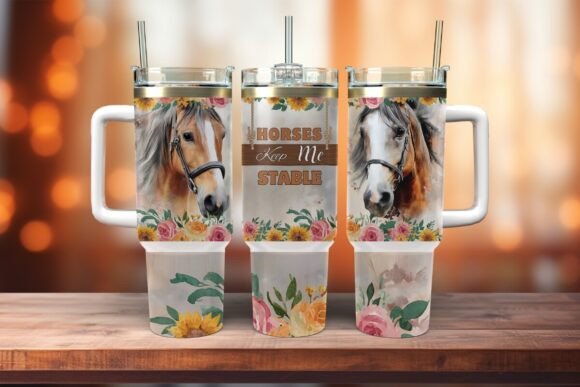 Download Horse Floral Quencher Tumbler Design - Tumbler Collection