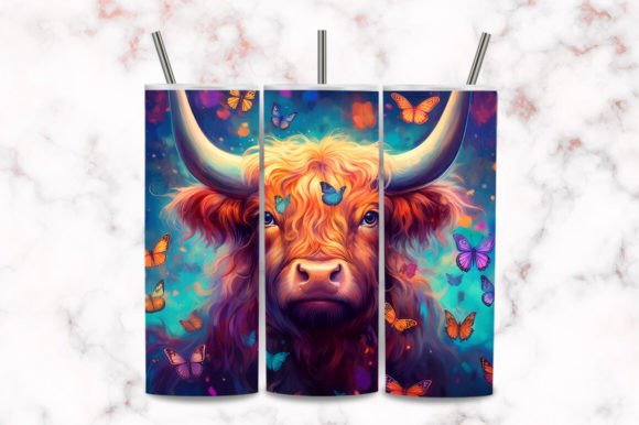 Download 20oz Skinny Highland Cow Tumbler Wrap - Tumbler Collection
