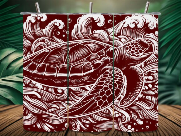Download Ocean Wave Sea Turtle Wrap Tumbler - Tumbler Collection