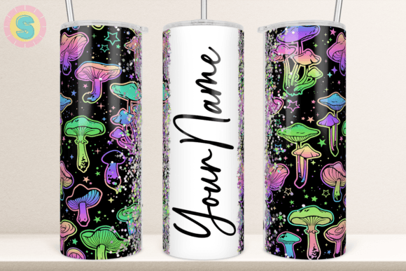 Download Mushroom Add Your Own Name Tumbler Wrap - Tumbler Collection