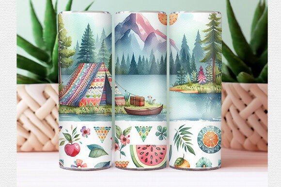 Download Summer Camping Tumbler Wrap - Tumbler Collection