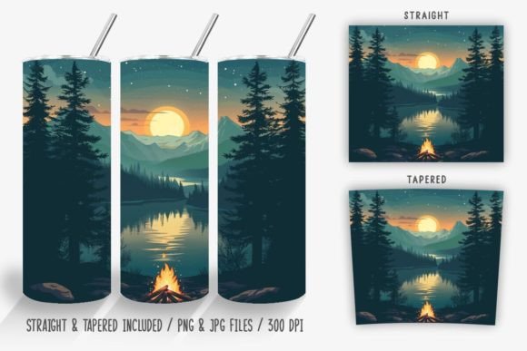 Download Campfire on the Lake Tumbler Wrap - Tumbler Collection