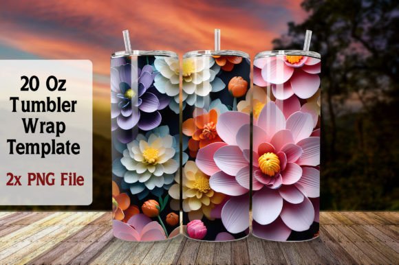 Download Multicolor Flower 20oz Tumbler Wrap - Tumbler Collection