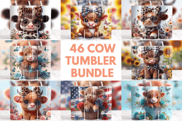 Download Cute Cow Tumbler Bundle - Tumbler Collection