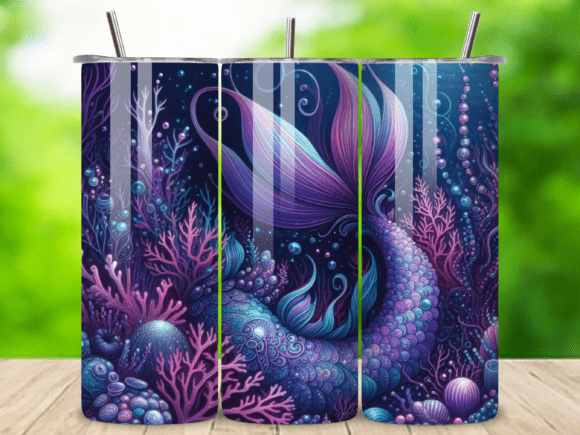 Download Mermaid Ocean Nautical Tumbler Wrap V.4 - Tumbler Collection