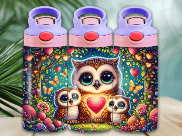 Download Sweet Owl Heart Love Kids Tumbler Wrap - Tumbler Collection
