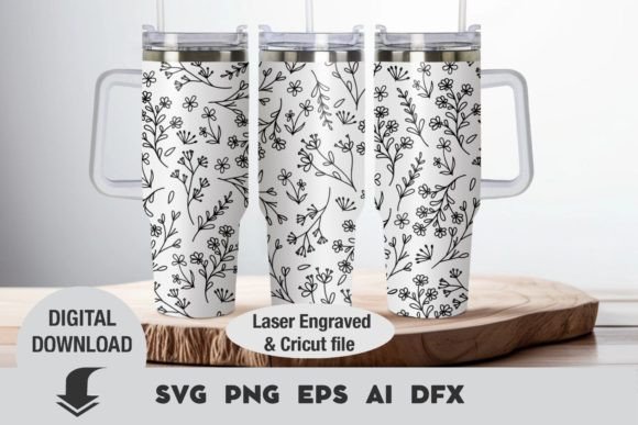 Download Tumbler 40oz Design Svg, Flower Laser - Tumbler Collection