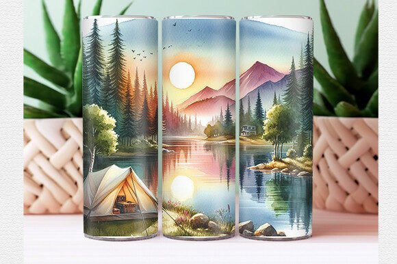 Download Summer Camping Tumbler Wrap - Tumbler Collection
