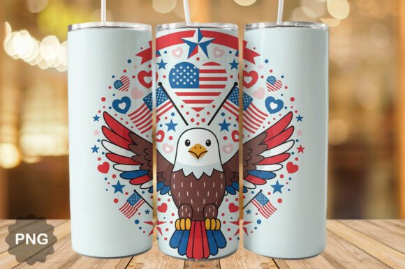 Download Patriotic Eagle Heart USA Tumbler Wrap - Tumbler Collection