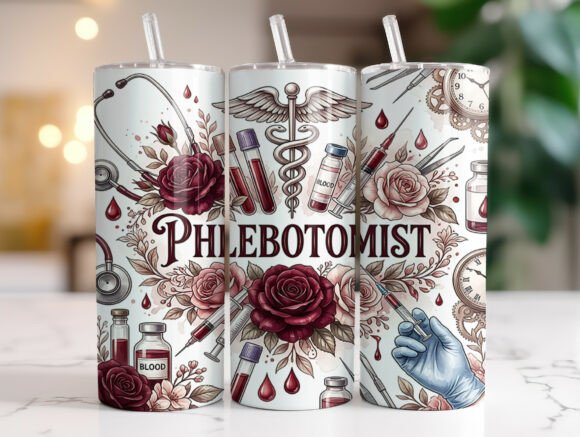 Download Phlebotomist Floral Tumbler Wraps PNG - Premium Resources
