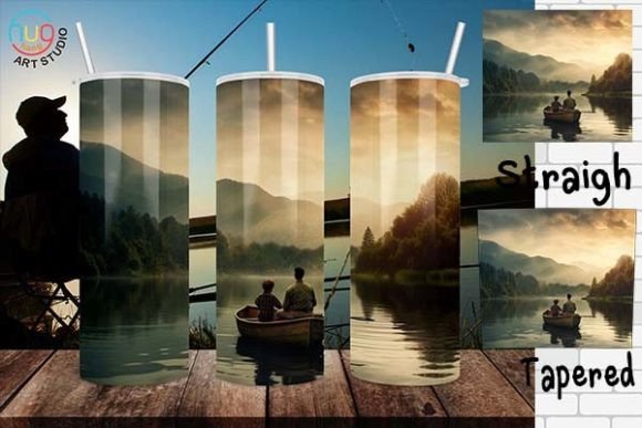 Download Father and Son Fishing Tumbler Wrap Png - Tumbler Collection
