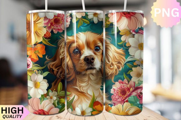 Download Floral Dog 20oz Skinny Tumbler Design - Tumbler Collection