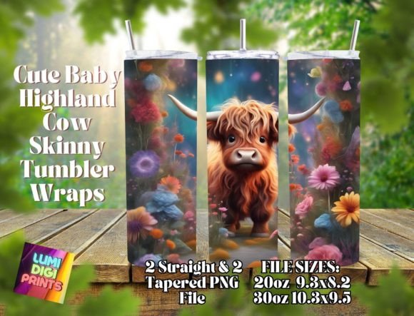 Download Highland Cow Watercolor Tumbler Wraps PNG - Tumbler Collection