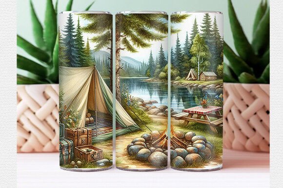Download Summer Camping Tumbler Wrap - Tumbler Collection