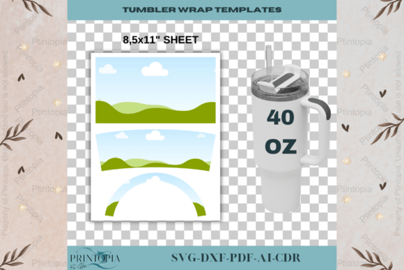 Download DIY Tumbler Wrap Template Set 078 - Tumbler Collection