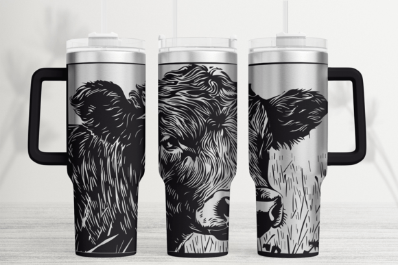 Download Highland Cow 40oz Laser Tumbler Wrap SVG - Tumbler Collection