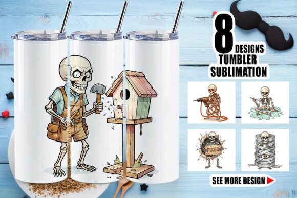 Download Watercolor Skeleton DIY Tumbler Wrap PNG - Tumbler Collection