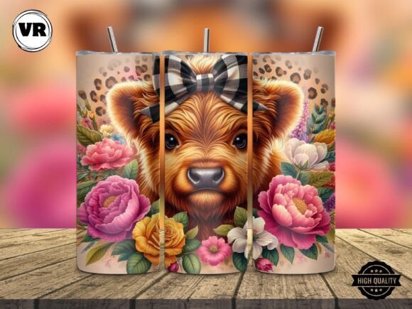 Download Leopard 20oz Highland Cow Tumbler Wrap - Tumbler Collection