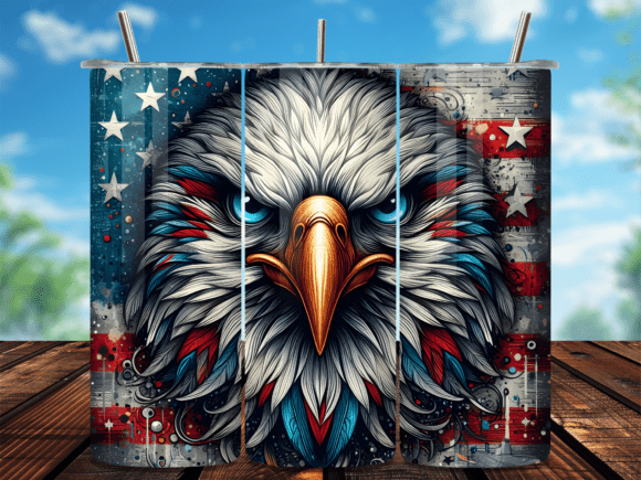 Download Grunge American Flag Eagle Tumbler Wrap - Tumbler Collection