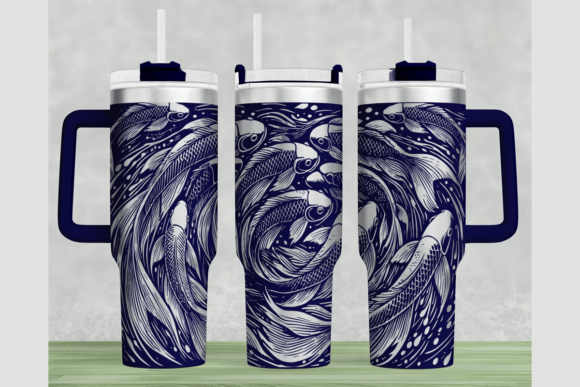 Download Fish 40oz Laser Tumbler Wrap SVG - Tumbler Collection
