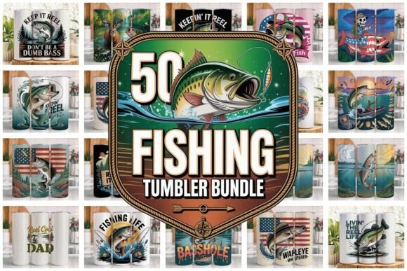 Download 50 Fishing Tumbler Wrap Bundle PNG V1 - Tumbler Collection