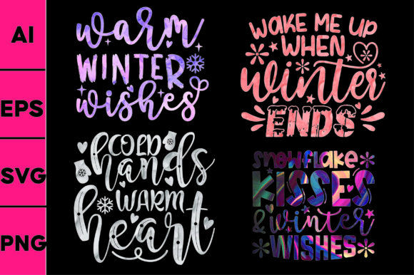 Download Winter Svg Typographic Quote Bundle-4in1 - 4in1 Collection