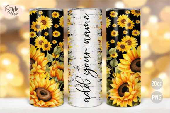 Download Add Your Own Name Tumbler Sunflower PNG - Tumbler Collection