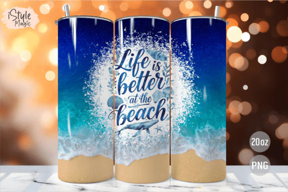 Download Beach Summer 20oz Tumbler Wrap PNG - Tumbler Collection