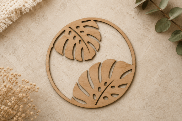 Download Monstera Leaf Coaster Laser Cut File SVG - Laser cut file Collection