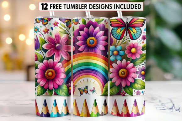 Download Glitter Pencil Teacher Tumbler Wrap - Tumbler Collection