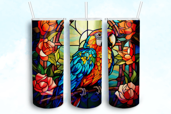 Download Stained Glass Parrot Tumbler PNG - Tumbler Collection