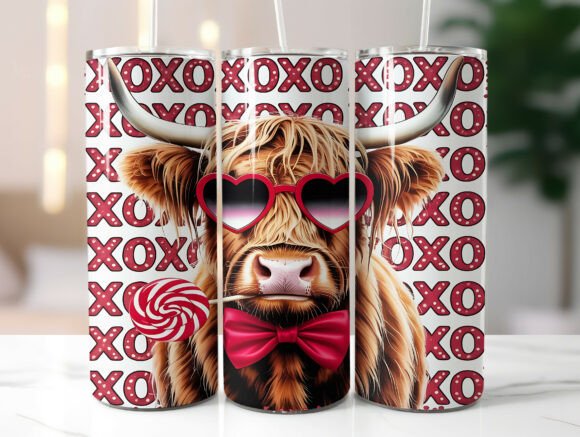 Download 20oz Highland Cow Valentine Tumbler Wrap - Tumbler Collection