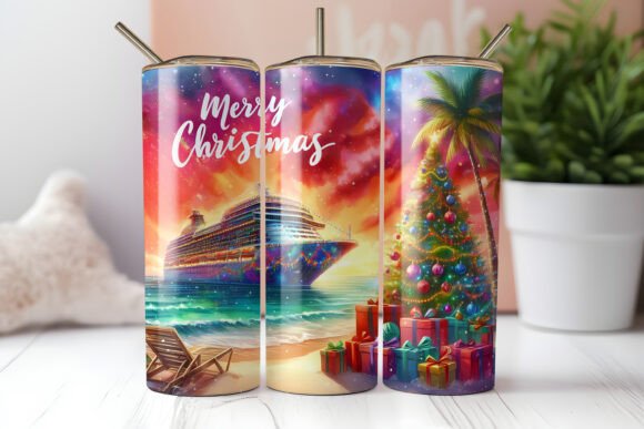 Download Merry Christmas Cruise Tropical Tumbler - Tumbler Collection