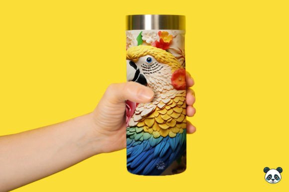 Download Colorful 3D Parrot Tumbler Wrap PNG - Tumbler Collection